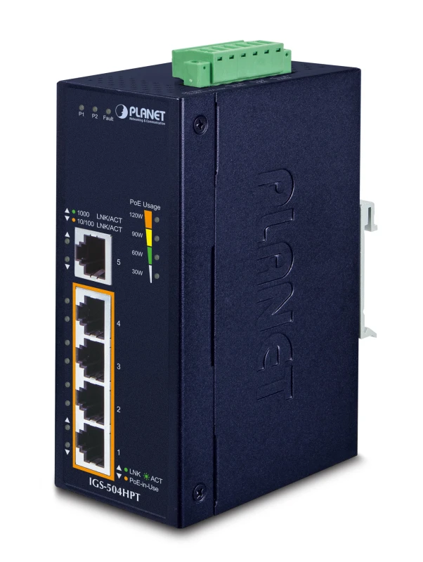 Image of PLANET IGS-504HPT network switch Unmanaged L2 Gigabit Ethernet (10/100
