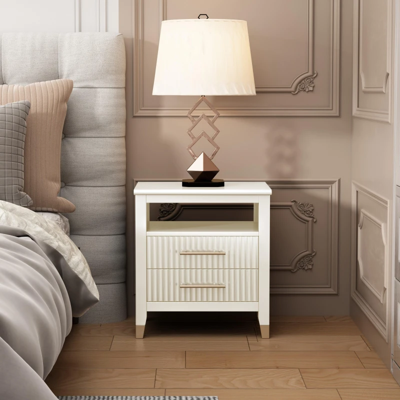Image of Cabinet Bits Biasi 2 Drawer White Bedside Table