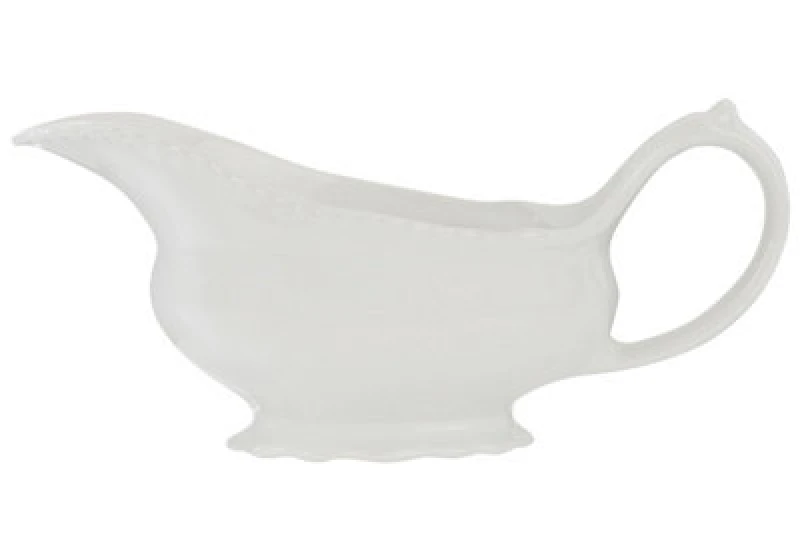Image of Premier Housewares Quinn Embossed White Sauce Server White