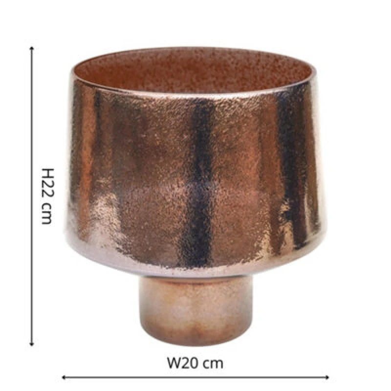 Image of Ivyline Opulent Curved Metallic Bronze Planter H22Cm W20Cm