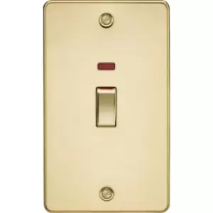 image of Netlighting Knightsbridge 45A 2G Dp Switch with Neon - Polished Brass - FP82MNPB