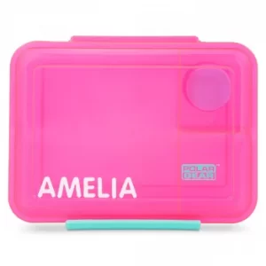 image of Clic-Tite Pink A-Z Sticker Trio Lunch Box Pink