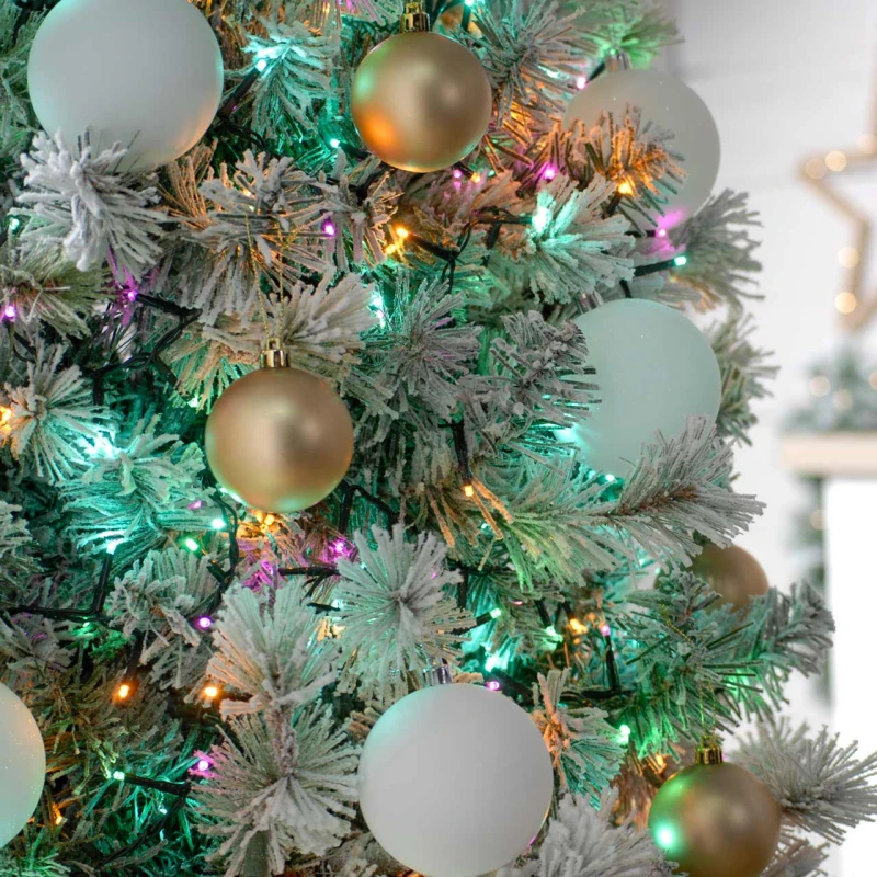 Image of Festive Indoor & Outdoor 6ft Christmas Tree Compact Lights 750 Aurora LEDs