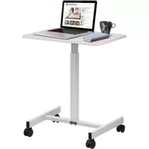 VEVOR Mobile Laptop Desk, 76cm to 110 cm, Height Adjustable Rolling Laptop Desk w/ Gas Spring Riser, Swivel Casters and Hook, Home Office Computer Tab