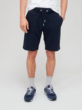 image of Superdry Vintage Logo Jersey Short - Navy, Size L, Men