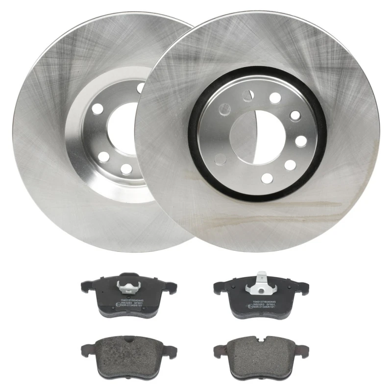 Image of RIDEX 3405B2039 Brake disc and pads set Front Axle, Brake Disc Type: Externally Vented, prepared for wear warning indicator Brake Set,disc brakes (34