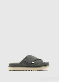 image of Ugg Womens Goldenstart Cross Strap Slides In Moss Green