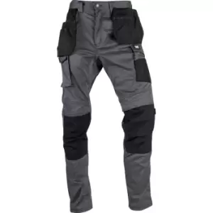 Image of CAT Mens Essentials Stretch Knee Pocket Trousers Dark Shadow 32" S in Grey Cotton/Polyester/Stretch Twill