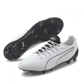 image of Puma King Platinum FG Football Boots - White/Black