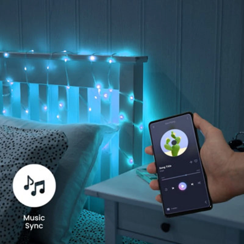 Image of ValueLights Smart Colour Changing String Fairy Lights With App Control And Music Sync Timer 5M - 10M Multi