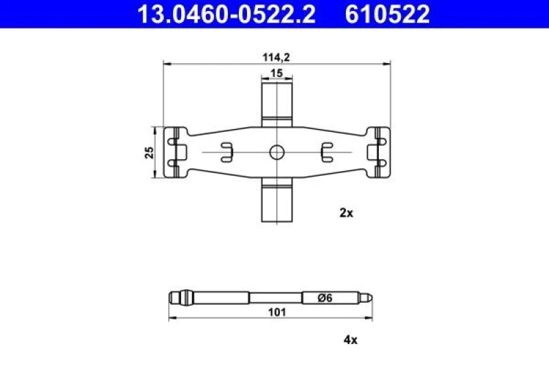 Image of Brake pad fitting kit ATE 13.0460-0522.2