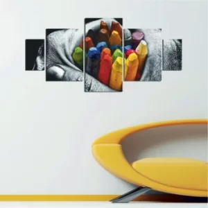 Image of K20 Multicolor Decorative MDF Painting (5 Pieces)