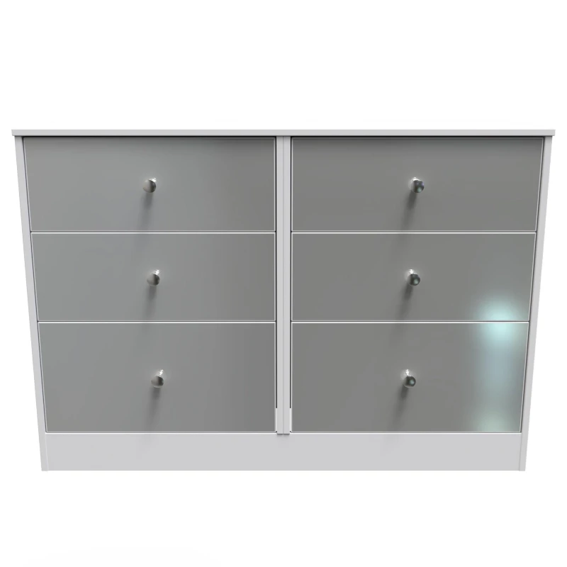 Image of Ready Assembled 2 U Taunton 6 Drawer Wide Chest (Ready Assembled) Mid Grey