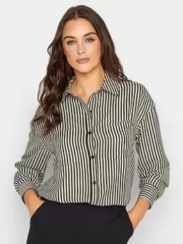 image of Long Tall Sally Stripe Oversized Shirt - Black, Size 16, Women