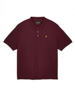 Lyle & Scott Big & Tall Polo Shirt - Burgundy , Burgundy, Size 4XL, Men