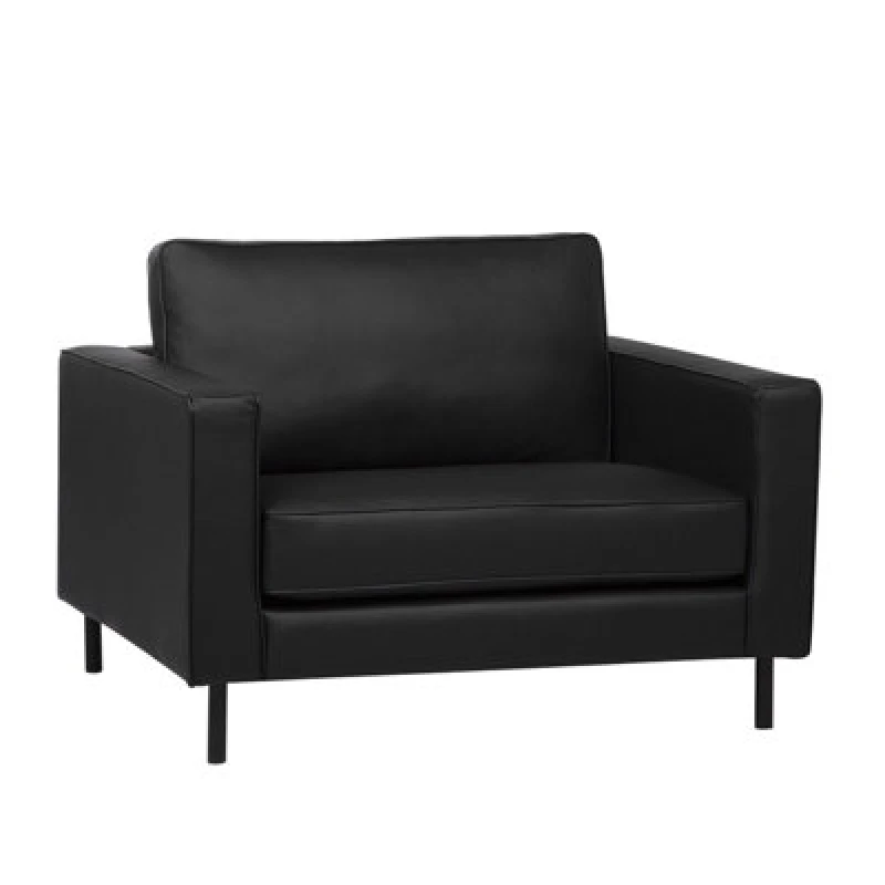 Image of Beliani Armchair Savalen Leather Black