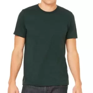 image of Canvas Mens Triblend Crew Neck Plain Short Sleeve T-Shirt (2XL) (Emerald Triblend)