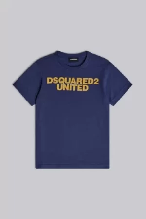 Image of DSQUARED2 Kids Short sleeve t-shirt Dark blue Size 14 100% Cotton