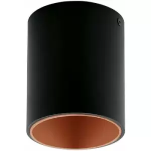 image of Loops - Wall / Ceiling Light Black & Copper Round Downlight 3.3W Built in led