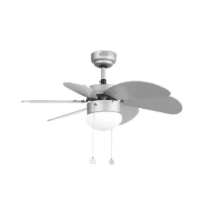 image of Palao 1 Light Small Ceiling Fan Grey with Light, E14