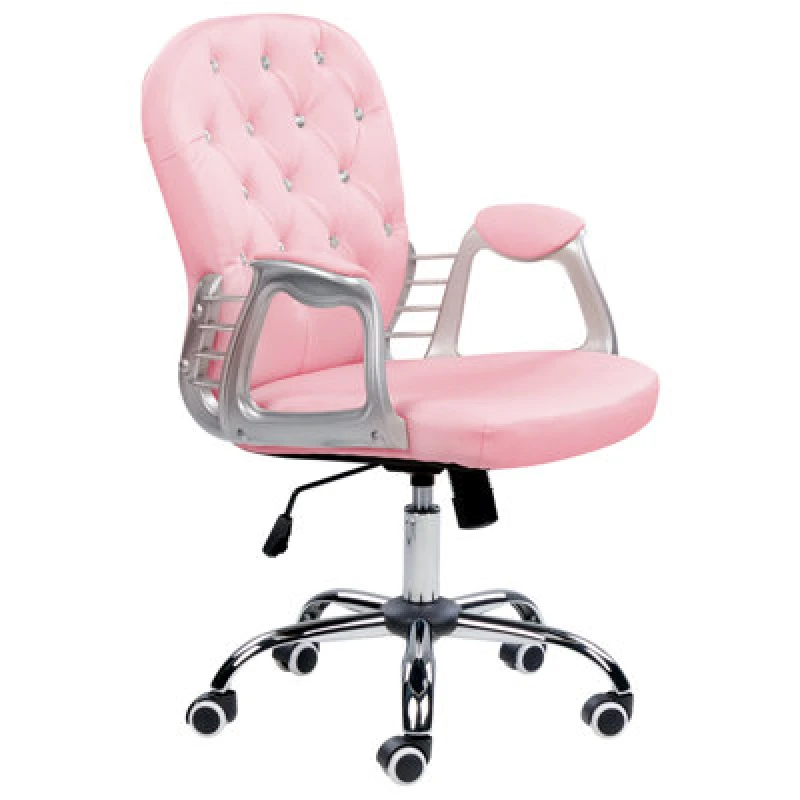Image of BELIANI Desk Chair PRINCESS Faux Leather Pink 383437