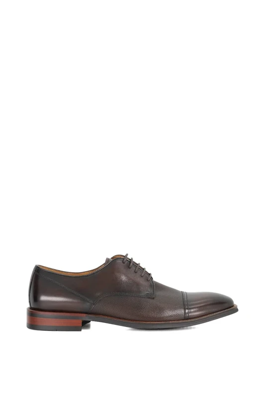 Image of Dune London Dune London Men 'Stones' Leather Derbies in Dark Brown Size: 6 Dark Brown 6 Male 5050808752965