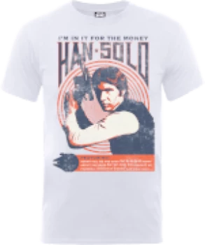 Image of Star Wars Han Solo Retro Poster T-Shirt - White - L