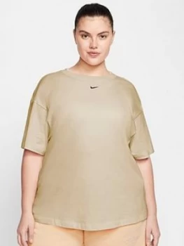 Image of Nike Nsw Essential Tee (curve), Oatmeal, Size 22-24=2X, Women