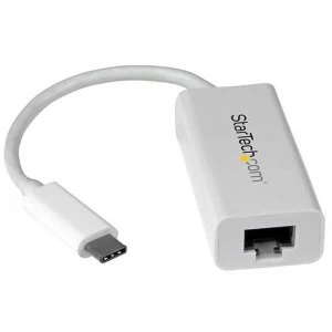 image of StarTech USB-C to Gigabit Ethernet Adapter White