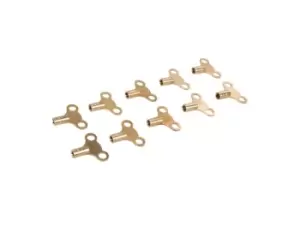 image of Dickie Dyer 409146 Brass ClockType Radiator Bleed Keys 10pk