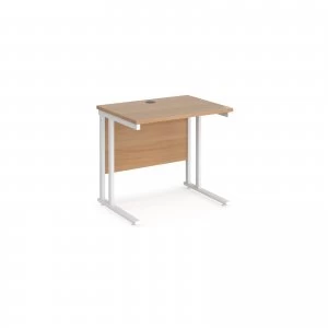 Image of Maestro 25 WL Straight Desk 800mm x 600mm - White Cantilever Frame be
