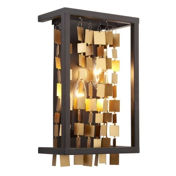 Image of Daya 2 Light Wall Light Matt Black & Matt Gold, E14