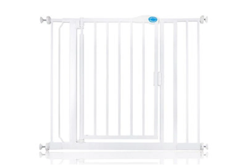 Image of Safetots Pressure Fit Self Closing Stair Gate, 96.6Cm - 103.6Cm, White, Auto Closing Baby Gate, Safety Barrier