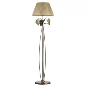 Quercia Floor Lamp With Tapered Shade, Bronze Green