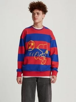 Levis Snoopy Football Long Sleeve T-Shirt - Red/Blue