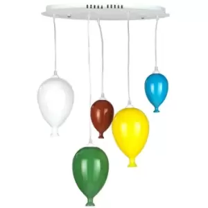 Image of Onli Palloncini 5 Light Cluster Pendant Ceiling Light, Multi Colour Balloons