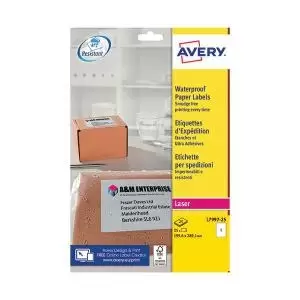 Avery Waterproof Paper Label 199x289mm 1 Per Sheet Pack of 25 L7997-25