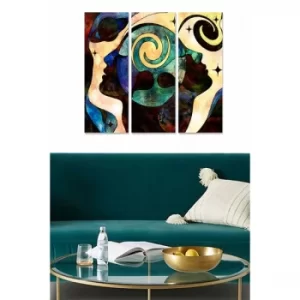 Image of MDF1005982012 Multicolor Decorative MDF Painting (3 Pieces)