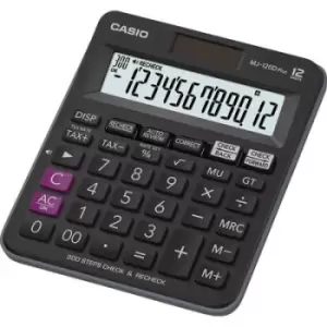 image of Casio MJ-120DPLUS Desk calculator Black Display (digits): 12 solar-powered, battery-powered (W x H x D) 126.5 x 28.6 x 148 mm