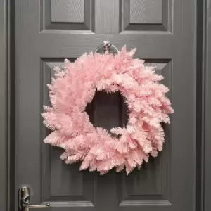 Image of Premier Decorations Ltd - 50cm Premier Rosewood Christmas Door Wreath in Pink