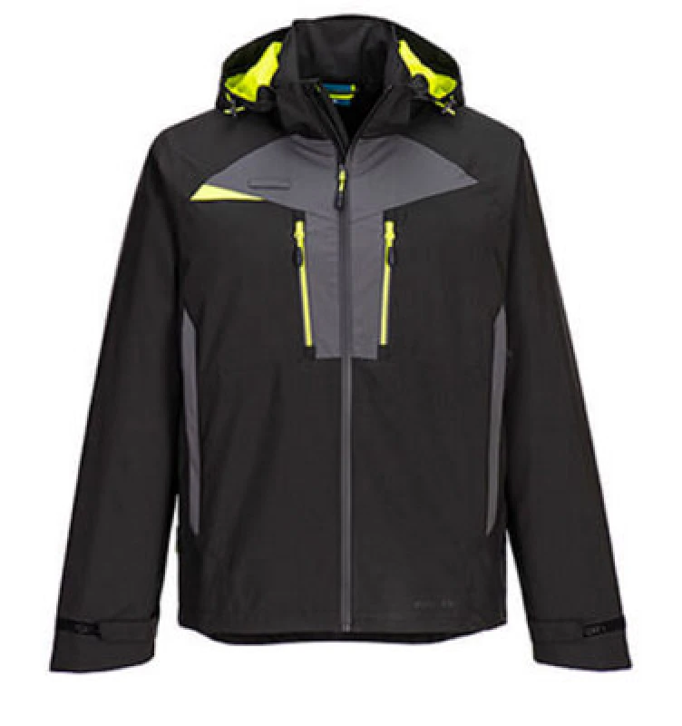 Image of Portwest DX4 Waterproof Rain Jacket DX463BKRS Colour: Black