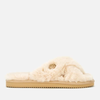 image of Michael Kors Womens Lala Slide Slippers - Camel - UK 4