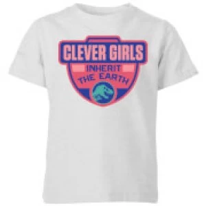 image of Jurassic Park Clever Girls Inherit The Earth Kids T-Shirt - Grey - 3-4 Years