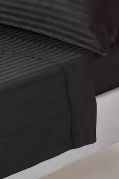 Image of Egyptian Cotton Satin Stripe Flat Sheet 330 Thread Count