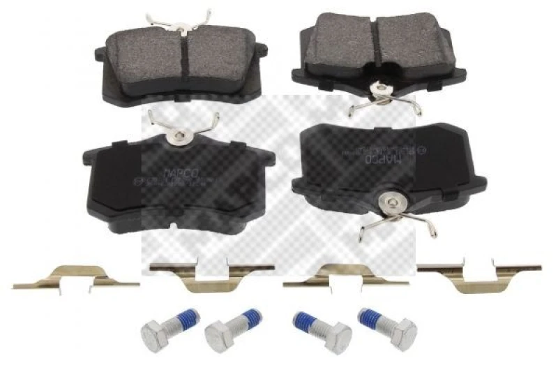 Image of MAPCO 6302/1 Brake pad set Rear Axle, excl. wear warning contact, with accessories, with brake caliper screws Brake Pad Set,disc brake (402)