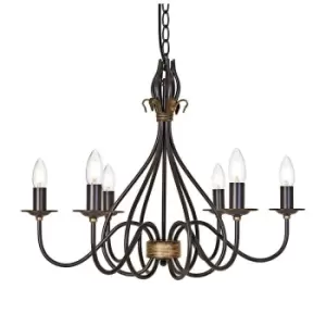 Image of 6 Bulb Chandelier Hanging Pendant LIght Rust/Gold LED E14 60W Bulb