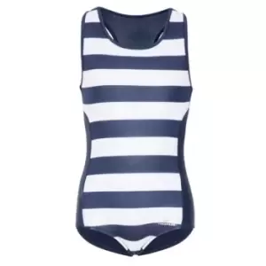 Image of Trespass Childrens Girls Wakely Swimsuit (2/3 Years) (Navy Stripe)