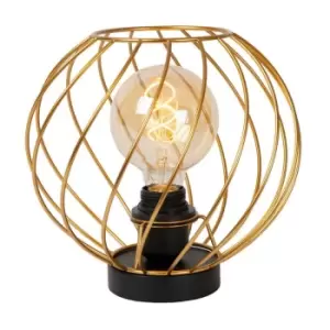 Image of Lucide DANZA - Table Lamp - Ø25cm - 1xE27 - Matt Gold, Brass