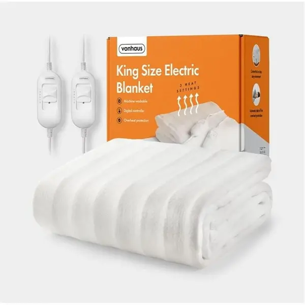 image of VonHaus VonHaus - King Size Electric Blanket - White One Size