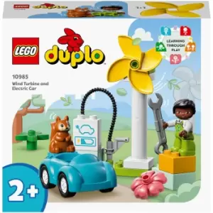 image of LEGO DUPLO Wind Turbine and Electric Car Preschool Toy (10985)